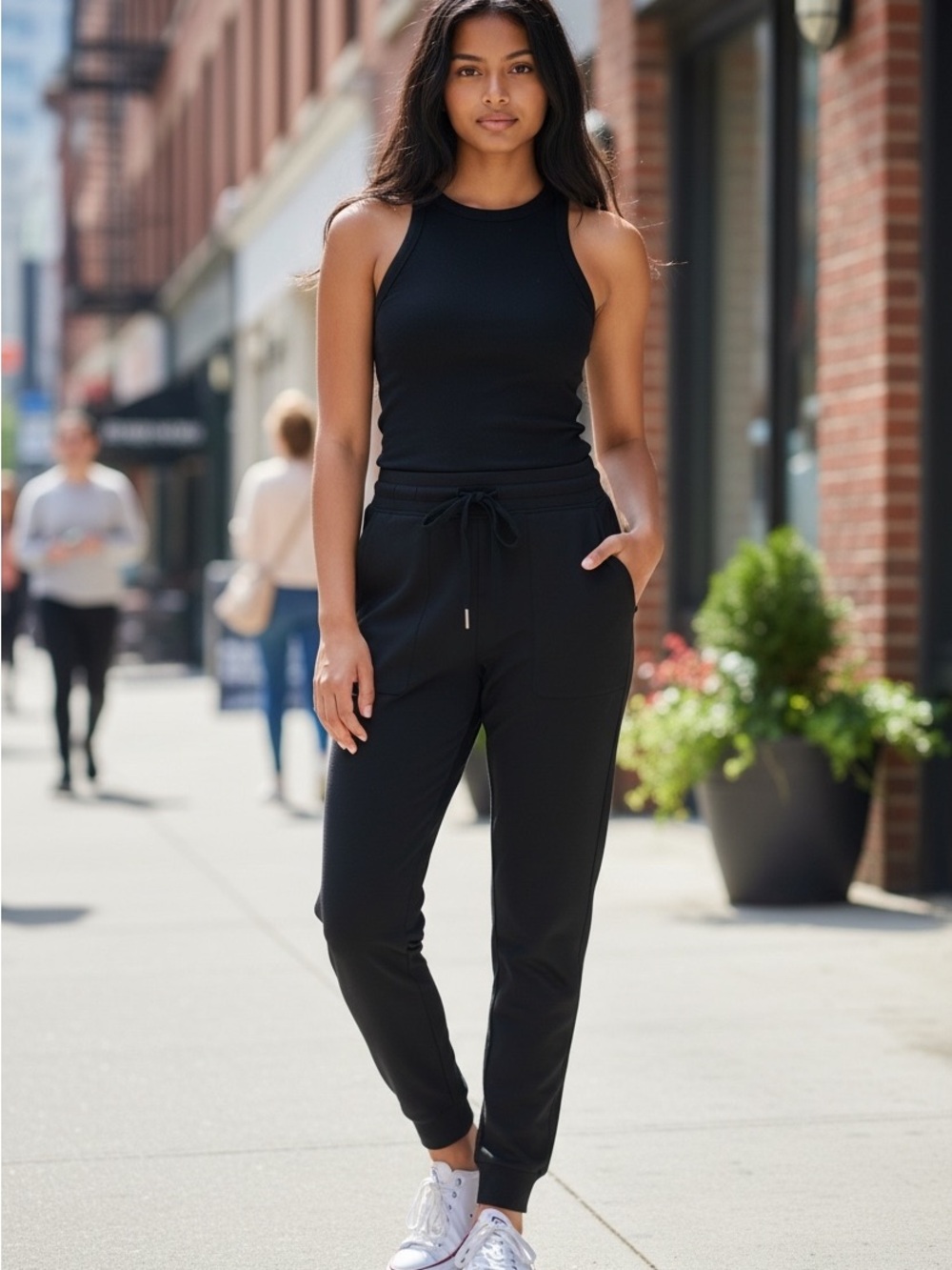 Halara Black High Waisted Jogger Pants Women’s M Petite New With Tags